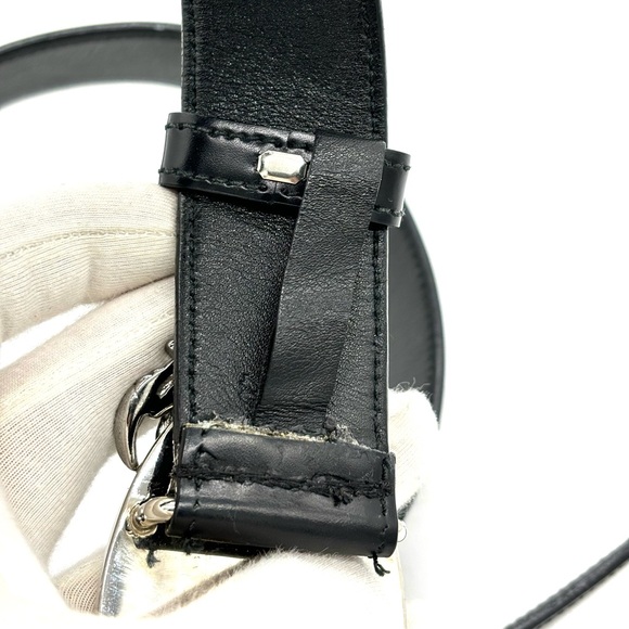 Prada Vintage Claw Buckle Black Leather Belt - Picture 4 of 12